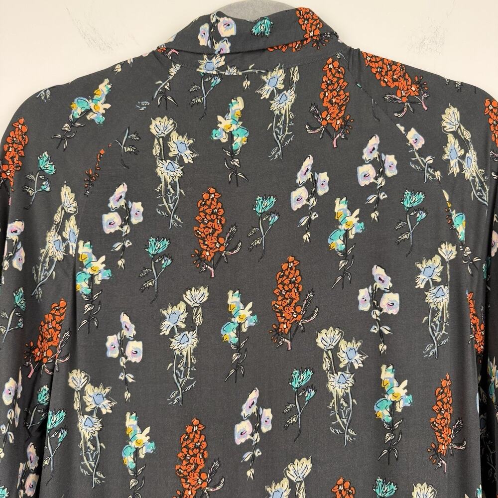 Natural Life Tiered Maxi Dress Size Small Gray Floral Prairie Boho Cottagecore - Picture 13 of 13